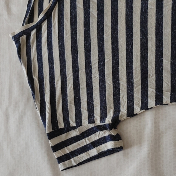 Reckless Hearts navy stripe cropped tee sequin anchor - Picture 5 of 5